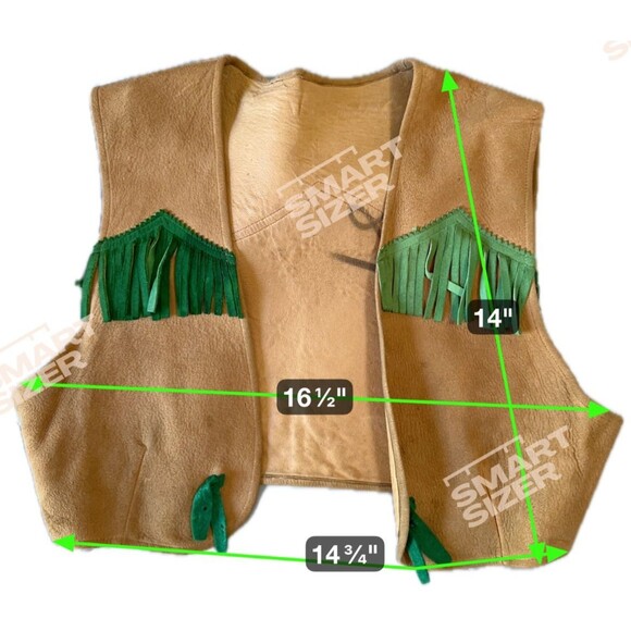 RARE Vintage 1940s Marge Riley Child Fringe Western Set Suede Vest & Culottes - Picture 3 of 16